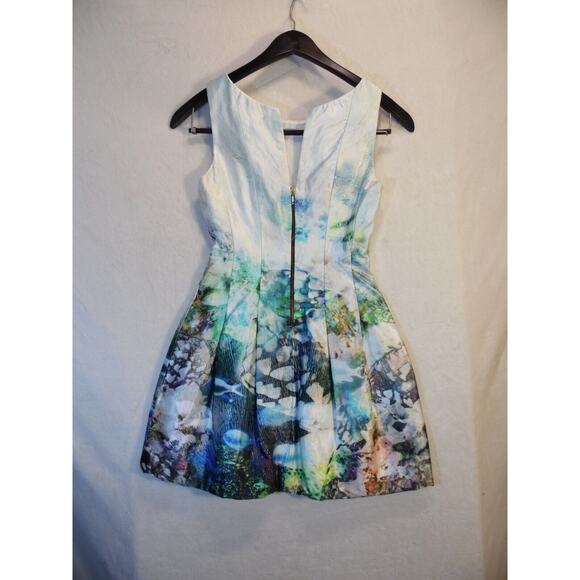 Zara‎ Basics Dress XS Aquarium Print Tulip Mini Holiday Bloggers Fav NWOT - Picture 4 of 16